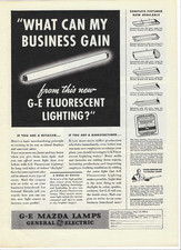 1940 GE Fluorescent Lighting Mazda Lamps General Electric Vintage Print Ad