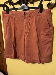 mens izod saltwater shorts Size 38 Orange Peach Flat Front Pockets