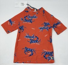 Joules Orange Blue Crab Rash Guard sz 6 yrs NWT boy