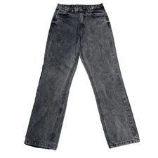 Nasty Gal High Rise Straight Jeans 8 Stonewashed Black Organic Cotton 28 x 30.5