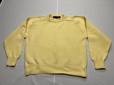 Eddie Bauer Vintage 90  s Men  s Yellow Knit Crew Neck Sweater Size XL