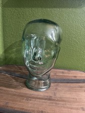 Clear Light Glass 3-D Life Size Human Mannequin Head Hat Headphones Display