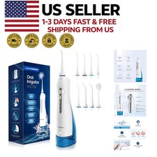 Cordless Water Flosser Oral Irrigator 300ml Rechargeable with 4 Jet Tips