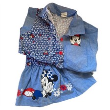 Vintage Disney Mickey  s Stuff for Kids denim floral Minnie set size medium 7-8