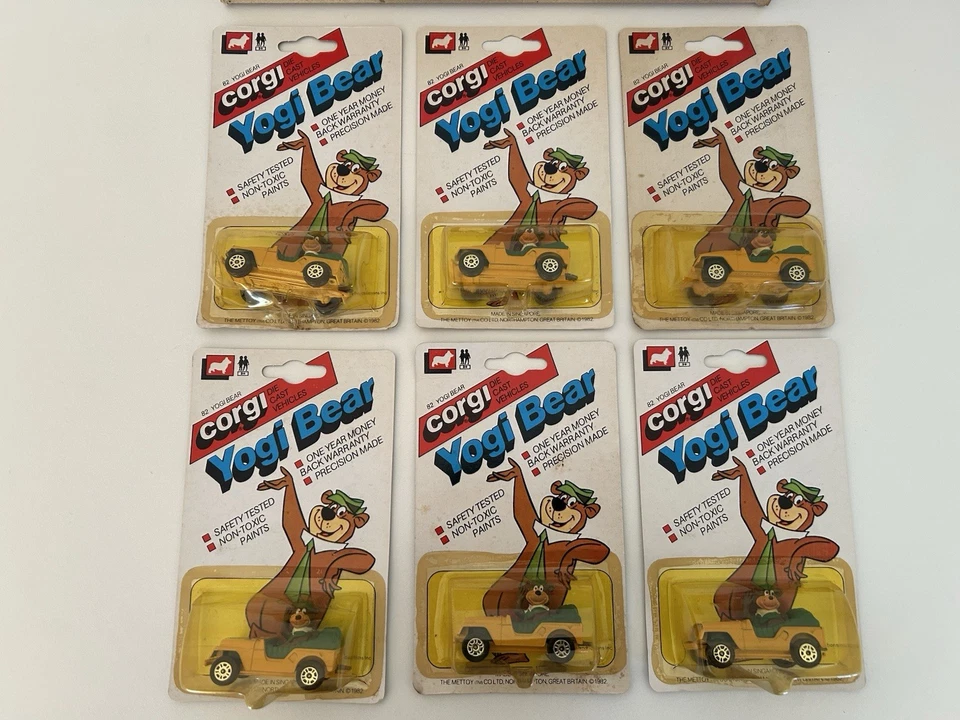 CORGI JUNIORS - Yogi Bear in Jeep - # 82 - 1981 Dealer Box Of 6. Please Read! - Image 3 of 4