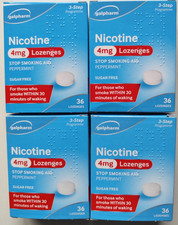 Galpharm Nicotine Lozenges 4mg x4 Packs of 36 Sugar Free Peppermint 144 Total