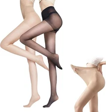 1-6 Pairs Women's Ultra Sheer Tights Pantyhose Hosiery Stocking Black and Nude