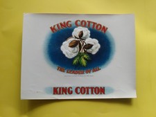 Lot Of 3 OLD CIGAR BOX LABELS VINTAGE C1920S KING COTTON The LEADER OF ALL 