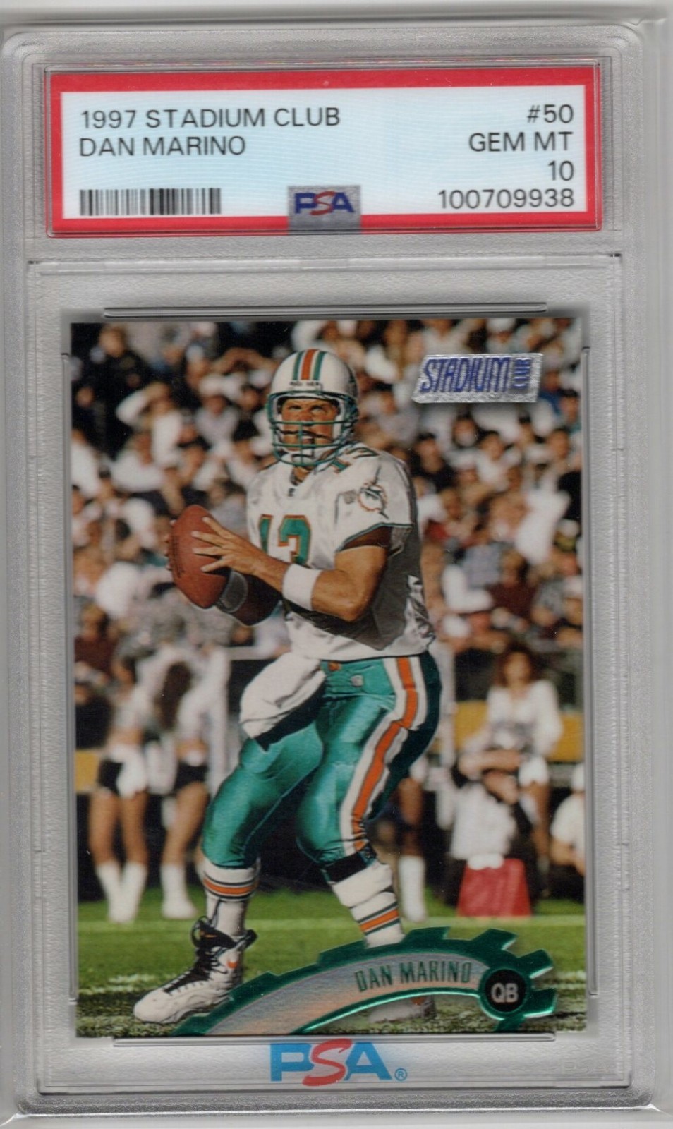 1997 Stadium Club DAN MARINO # 50 (PSA 10 GEM MT) NFL Hall of Fame (938