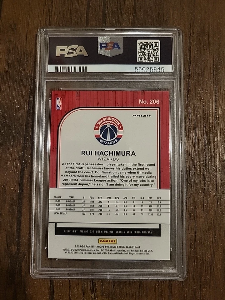 2019-20 Panini NBA Hoops Premium Stock - Rui Hachimura #206 Red Cracked Ice... - Image 2 of 2
