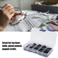 760Pcs Black Round Doll Eyes Multi Sizes Convenient Resin Flat Back Durable