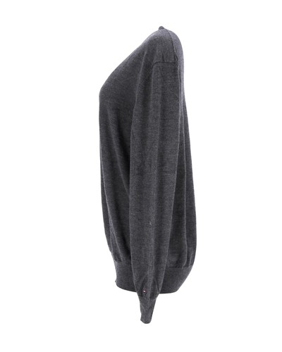 Maglione pullover girocollo uomo Tommy Hilfiger taglia 2XL grigio misto cotone - Foto 2 di 11