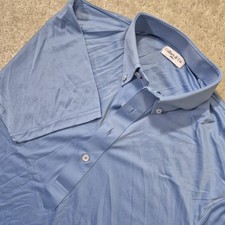 Collars and Co Dress Collar Polo Shirt Mens Small Blue Performance Office Golf