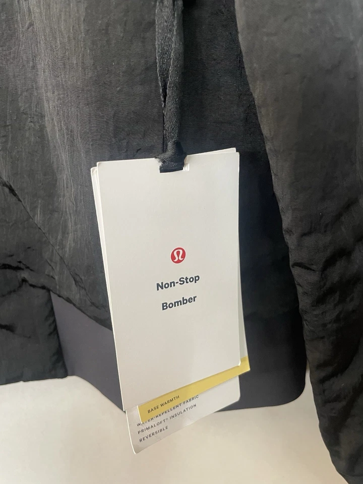 Lululemon Non Stop Reversible Bomber Jacket UK Size 16 Black - Image 2 of 4