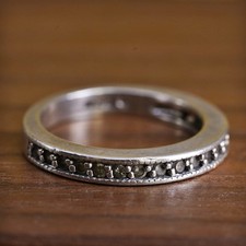 size 5, vintage Sterling silver handmade ring, 925 entwined band