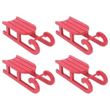 4 Pcs Hanging Sleigh Pendants Holiday Sled Decoration Indoor Decorative