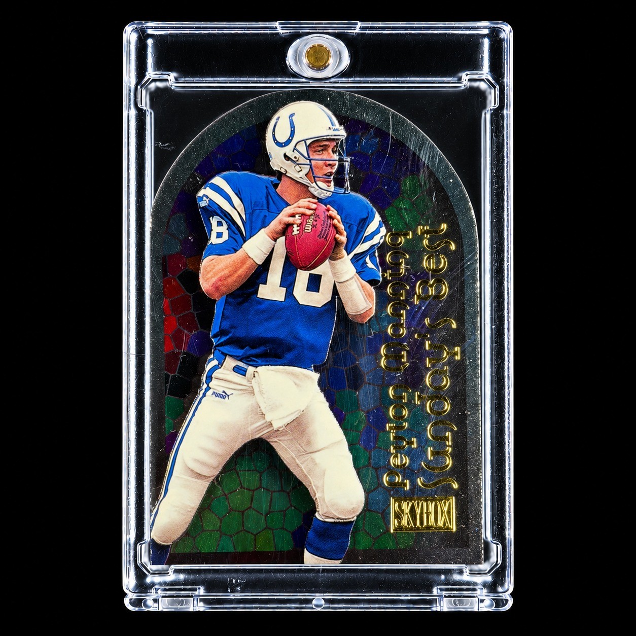 Peyton Manning Sunday's Best STAINED GLASS SkyBox 4 of 10 Rare Colts