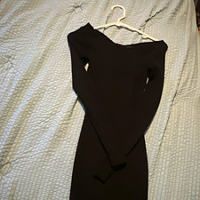 Womens Black Off the Shoulder Long Sleeve Bod...