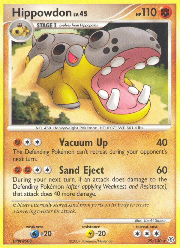 Hippowdon 29/130 Rare | Diamond & Pearl | Pokemon Card