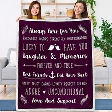 Best Friend Blanket - Friendship Gifts for Women, Soul Sister  Long Distance...