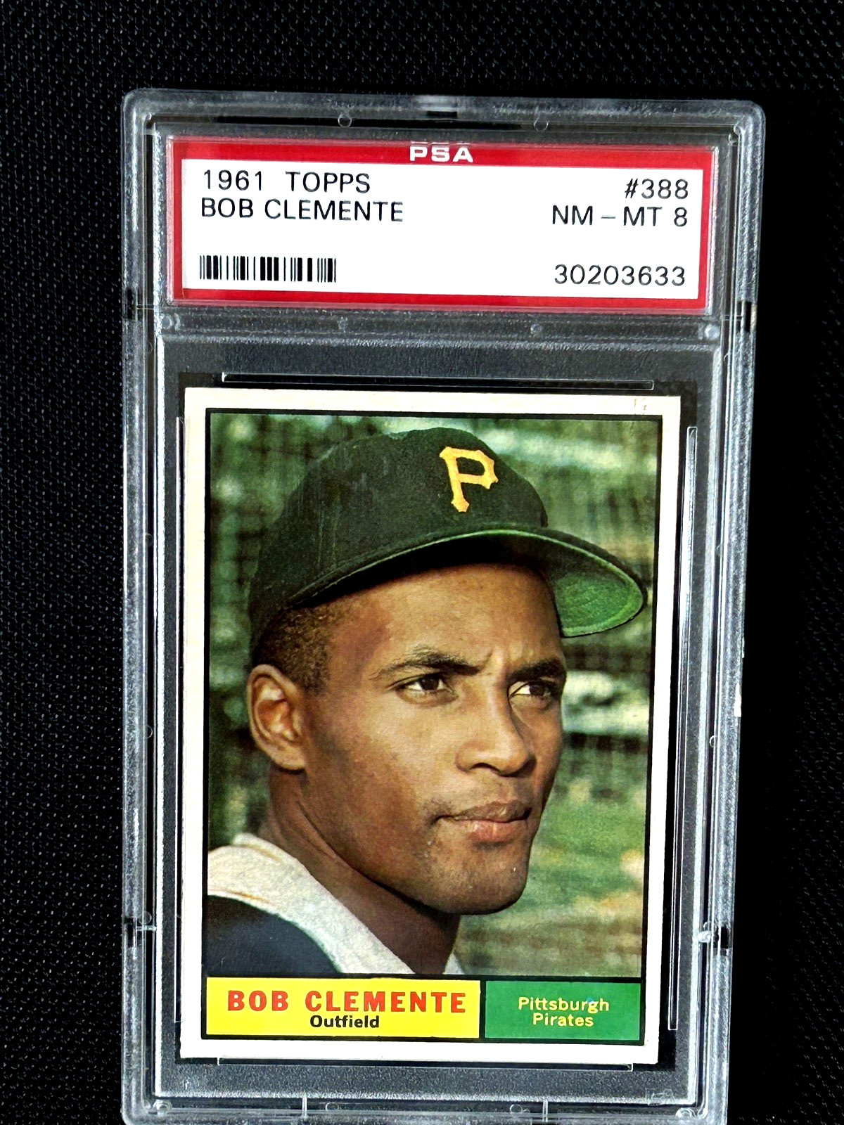 1961 Topps #388 Roberto Clemente PSA 8 Vintage HOF Baseball Card Set Break view 2