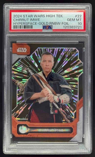 2024 Topps Star Wars High Tek Hyperspace Gold #22 Chirrut Imwe /50 PSA 10