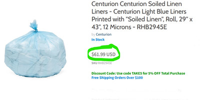 29  X 45  33 Gallon 12 Microns Can Liner 25 Bag Roll X 10 = 250 Count 37 lb. Cap