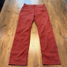 PRANA Pants Mens 32x30 Slim Fit Red Stretch Hiking Fishing Brion II