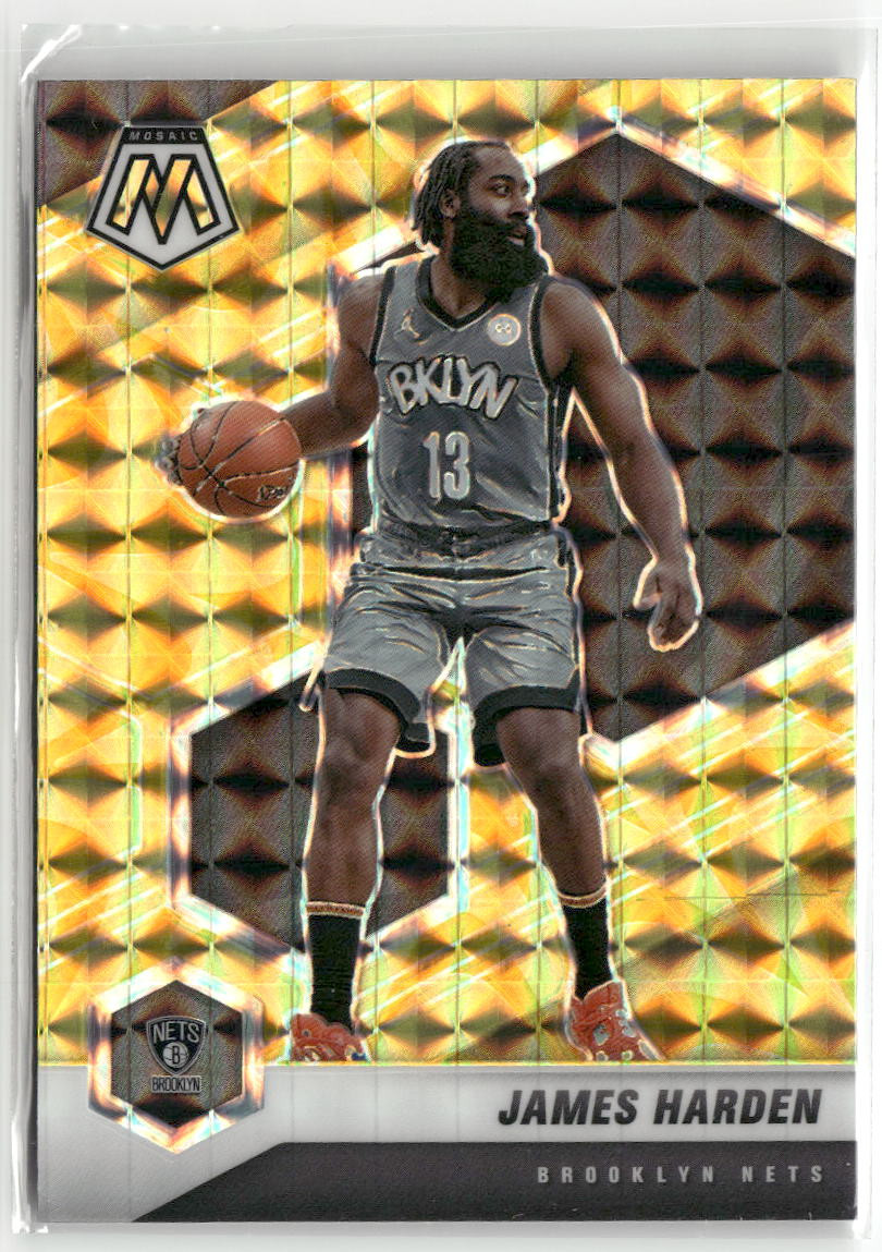 2020-21 Panini Mosaic #173 James Harden Mosaic Reactive Yellow ☘️0R8
