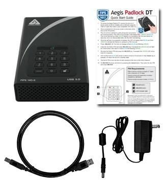 Apricorn ADT-3PL256F-2000 FIPS validated 2TB Padlock **New Retail** Aegis DT ~E~