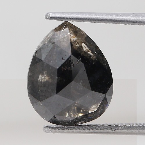 Diamant Naturel Fantaisie Noir 1.22ct Rond - Coupe Rose, Certifiable, Origine Afrique