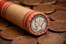 Wheat Cent Roll 1909–1958 w/ Silver Mercury Dime Ender P-D-S Unsearched