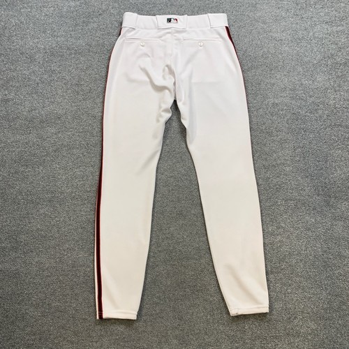Majestic Baseball Pants Mens 34 White Red Tapered Ankle Authentic Collection - Picture 7 of 10