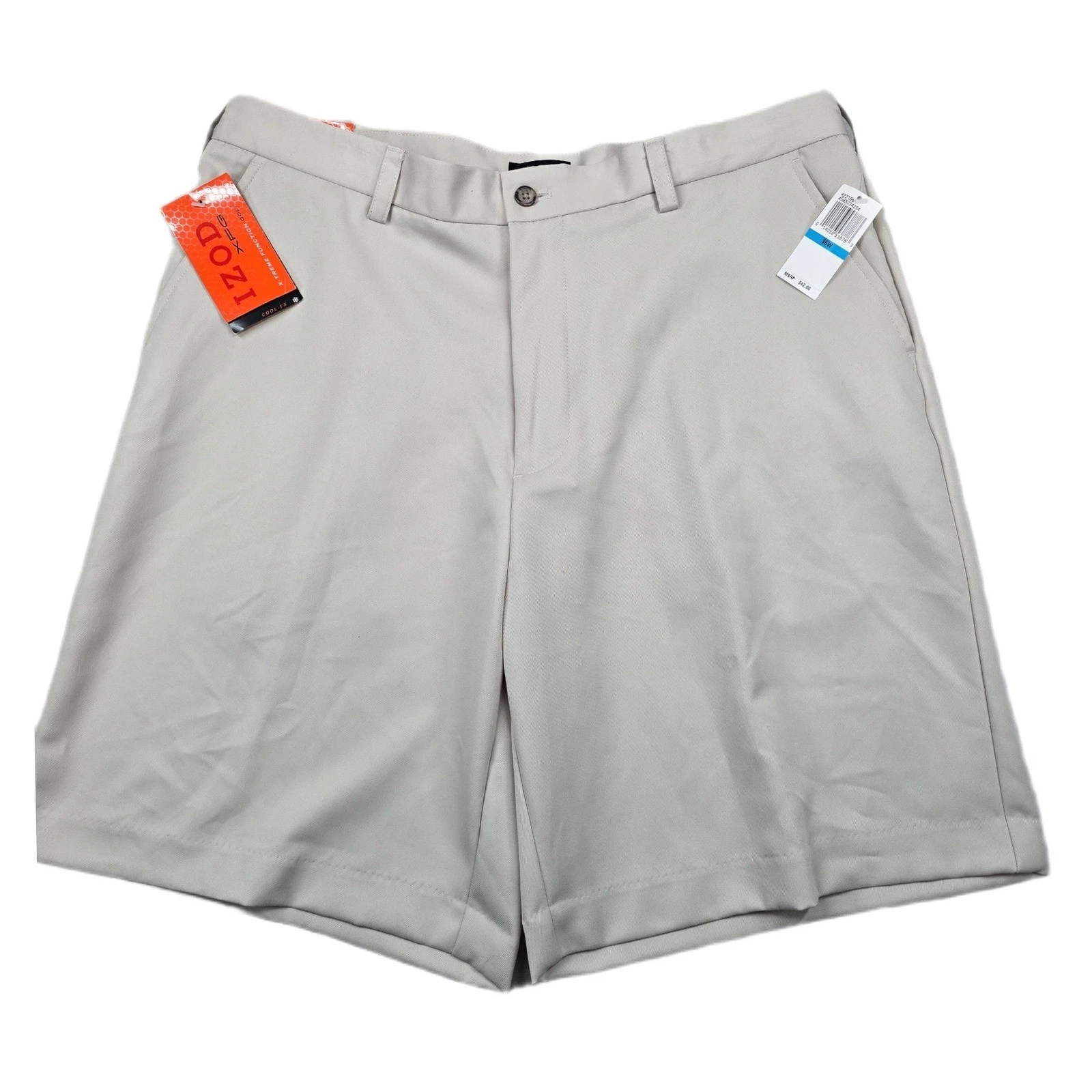 IZOD Golf Shorts Mens 36 Tan Polyester X-Treme Function Golf XFG Cool-FX NEW