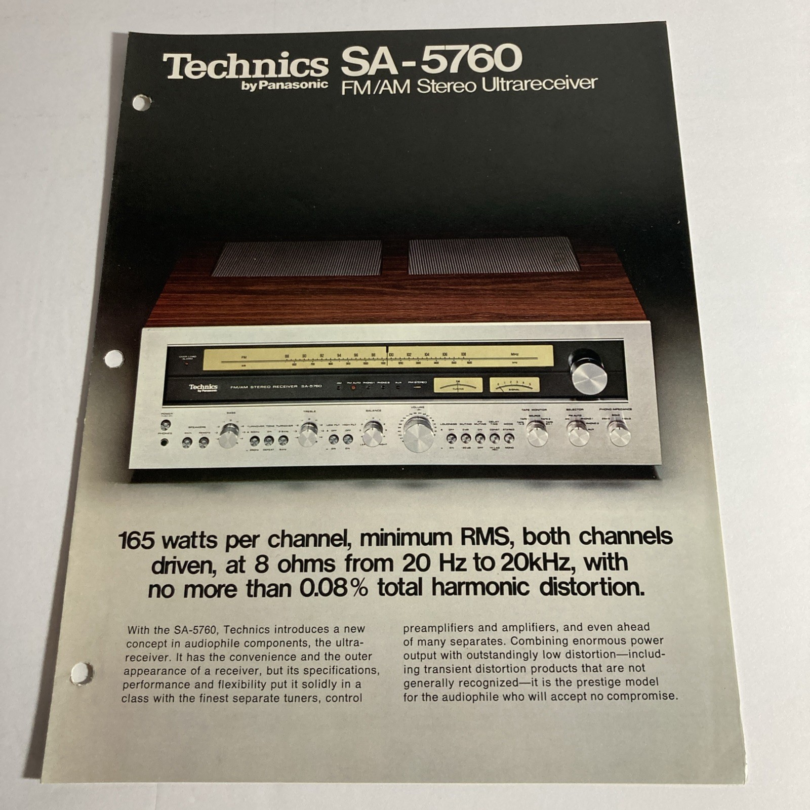 Technics SA-5760 Stereo Ultra Receiver 165 Watts Brochure 2