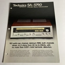 Technics SA-5760 Stereo Ultra Receiver 165 Watts Brochure 2