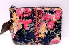 NWT Patricia Nash Secret Garden Floral Leather Wristlet Clutch Bag Wallet 6.5x9"