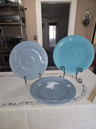 1940's Fiestaware Vintage Original Turquoise Fiesta Chop Plate 12" Fiesta 2 Blue