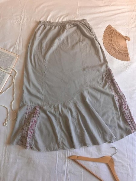 Women Jacques Britt Skirt Grey Cotton 44 / XXL /