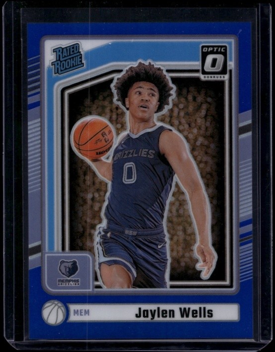 2024-25 Panini Donruss Jaylen Wells #P-214 Optic RC Rookie Preview Blue /49