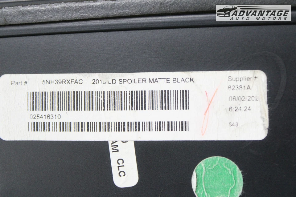 2015-2023 道奇充电器 后部 Trunk Deck LID SPOILER WING PANEL 黑色 原始设备制造商 — 第 4/4 张图片