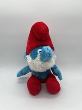 Vintage Smurfs Papa Smurf Plush 11  1979 Blue Red Peyo Wallace Berry And Co
