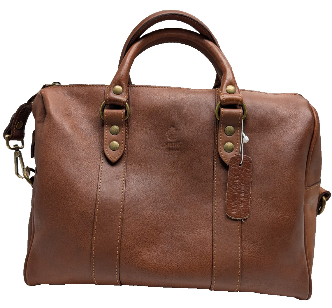 I Medici Brown Italian Leather Women's Medium Satchel Made in Italy # 9600-NWOT