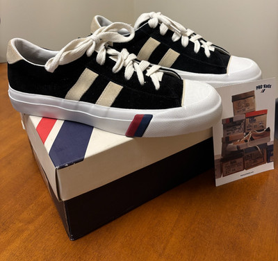 2003 PRO-Keds Royal Master Suede Low Sneakers red/blue stripes NOS size 9.5 BLK