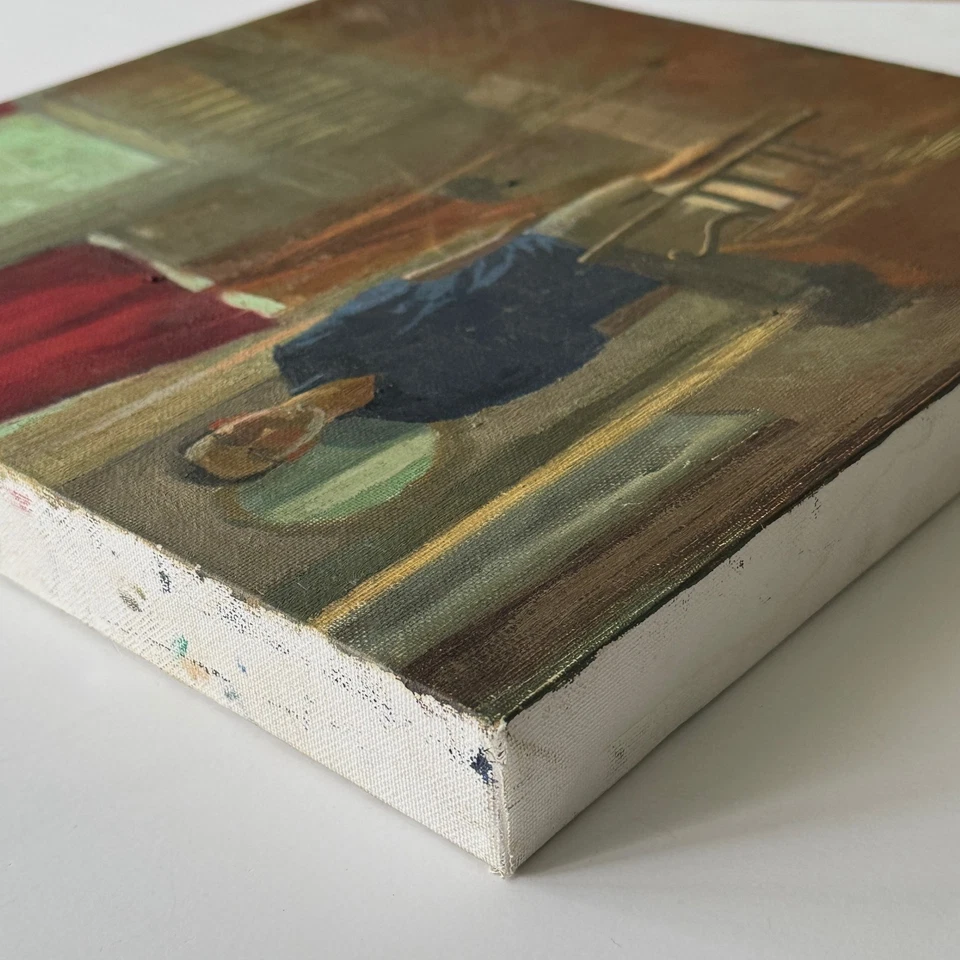 Autorretrato expresionista vintage de Jimmy Bellew, firmado (óleo sobre lienzo) Foto 4 de 4