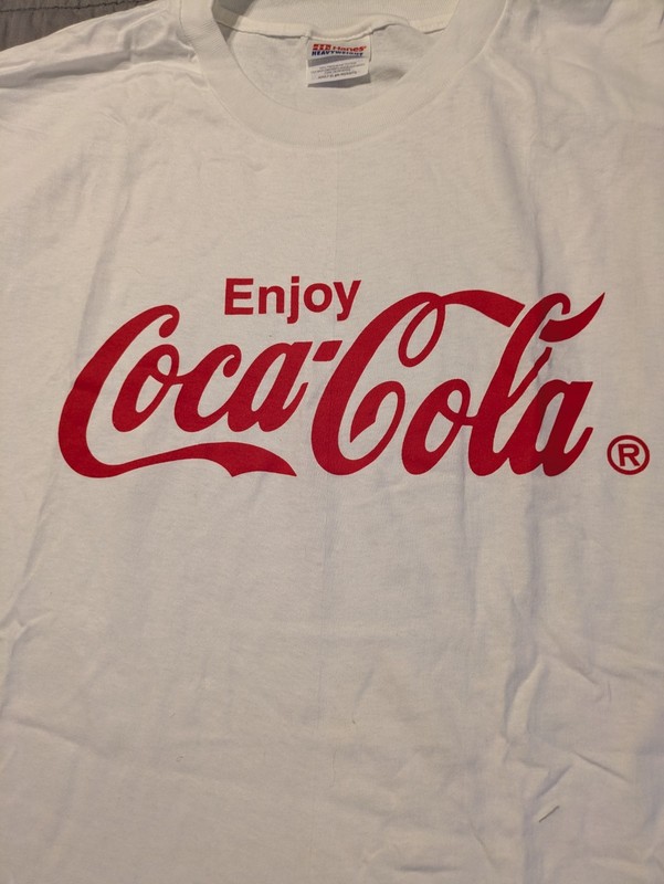Vintage Enjoy Coca-Cola T-shirt White With Red Letters Extra Large