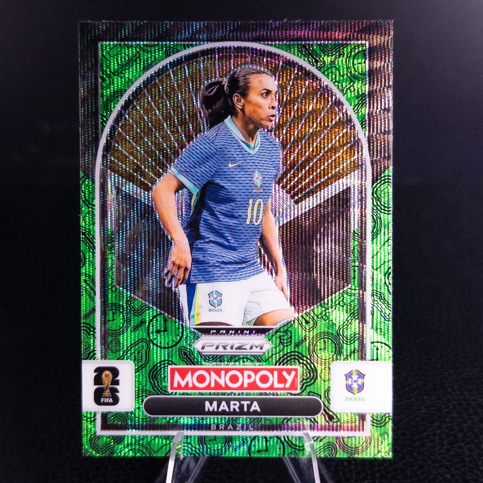 2024 Panini Prizm Monopoly FIFA World Cup 26 Marta Brazil #96 Green Wave