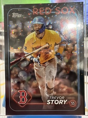 Trevor Story - 2024 Topps Series 2 Black Foil Super Box Exclusive #601 Red Sox 