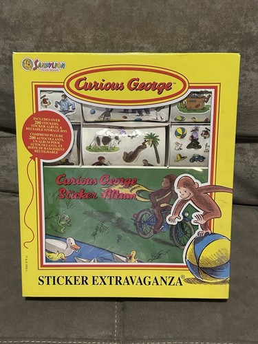Curious George Sticker Extravaganza VTG New Universal Studios Over 200 Stickers