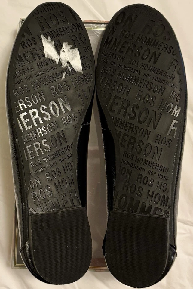 Sapato Feminino Ros Hommerson Conforto Mocassim Liso Preto Couro Patente Tamanho 7.5N Novo - Imagem 3 de 4